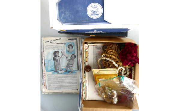 4 cartons mercerie et loisirs créatifs, 