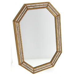 Miroir à pans coupés et parecloses, verr