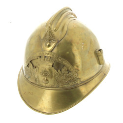Casque de pompier à cimier fin XIXe avec
