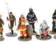 POMPIERS - 15 figurines en plomb de pom