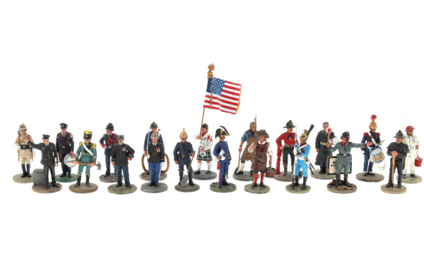 POMPIERS - 20 figurines en plomb de pom