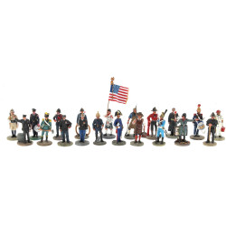 POMPIERS - 20 figurines en plomb de pom