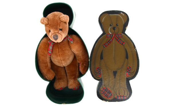Ourson en peluche dans sa boîte d'origin
