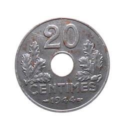 ETAT FRANÇAIS. 20 Centimes. 1944. Fer. G