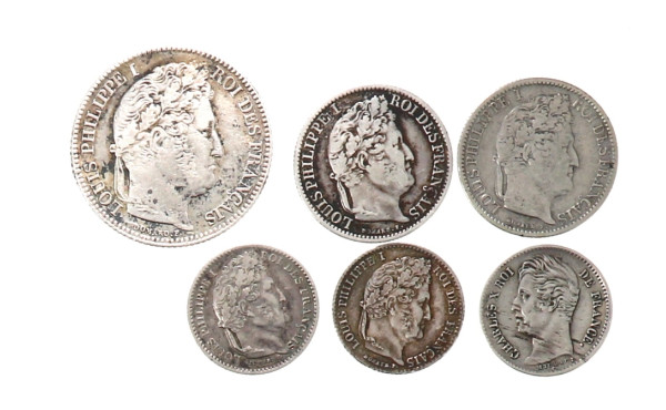 CHARLES X - LOUIS PHILIPPE - 5 monnaies 
