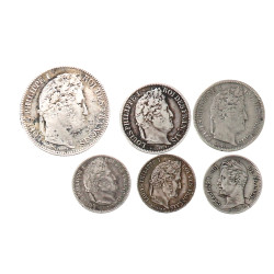 CHARLES X - LOUIS PHILIPPE - 5 monnaies 