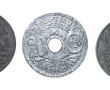 20 centimes troué en zinc, 1945. Type Li
