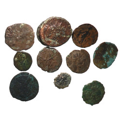 Lot d'une dizaine de monnaies romaines à