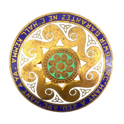 KELT - Broche en laiton émaillé diam 47 