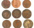 Lot de 9 monnaies étrangères XIXe dont 2