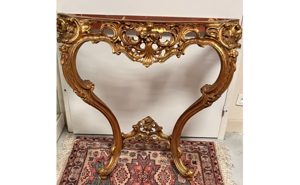 Console en bois doré travail seconde moi