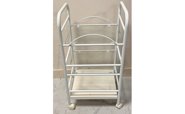 Petite desserte sur roulettes en métal l