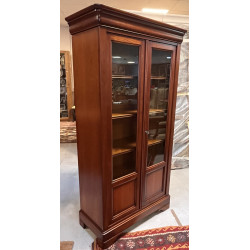Bbiliothèque en merisier 2 portes vitrée