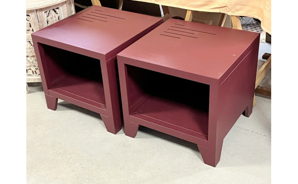 Paire de chevets style industriel en mét