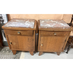 Paire de chevets années 50 en placage, o