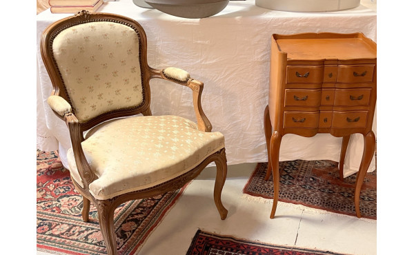 Fauteuil cabriolet en bois naturel de st