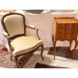 Fauteuil cabriolet en bois naturel de st