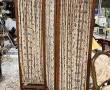 Paravent 4 feuilles en pin et tissu déco