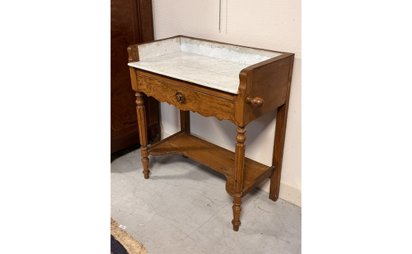 Petite table de toilette plateau marbre 