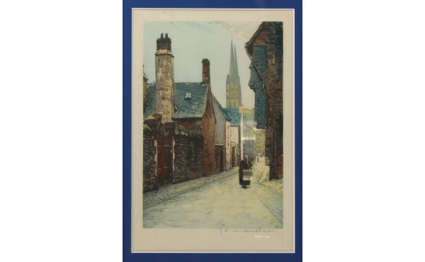 Gustave MARCHETTI (1873-?) "Quimper, rue