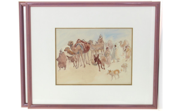 Ecole Orientaliste (Xxème) "Campement" e