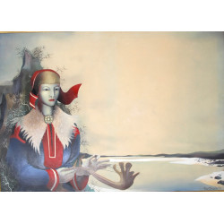 Albert DEMAN (1929-1996) "Jeune fille à 