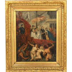 Ecole XIXème d'après RUBENS "L'arrivée d