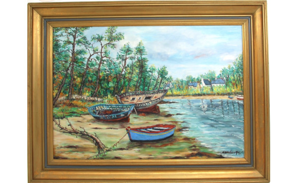 Gabriel CARADEC (1920-2004) "Epaves dans