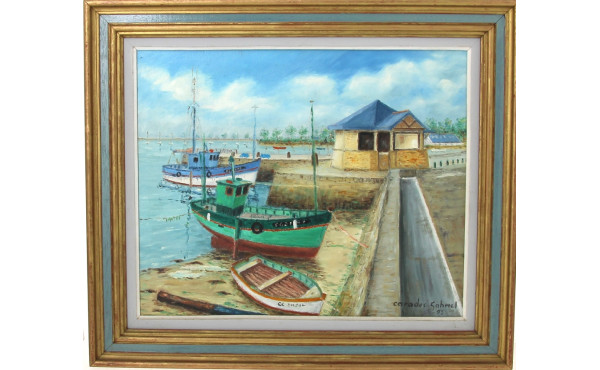 Gabriel CARADEC (1920-2004) "Bateaux de 