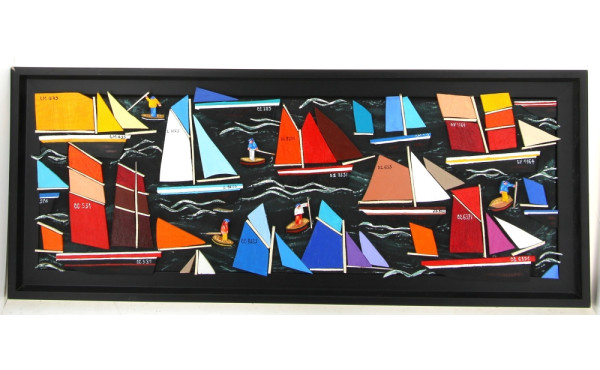 Bruno TREMOHARS (1955) "Bateaux en mer à