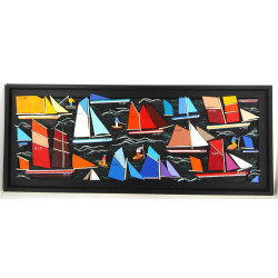 Bruno TREMOHARS (1955) "Bateaux en mer à