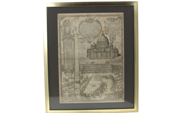 Ecole Italienne XVIIème "Vue de la basil