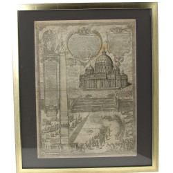 Ecole Italienne XVIIème "Vue de la basil