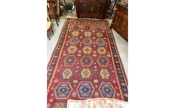 KILIM - Important tapis Kilim en laine, 