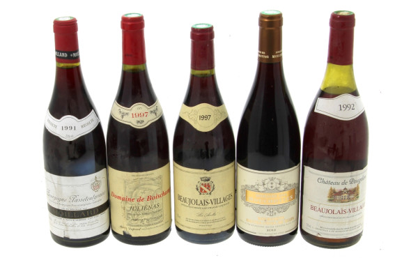 Lot de 4 bouteilles: - 1 B BOURGOGNE Ht