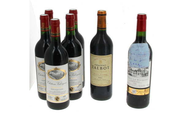 Lot de 7 bouteilles de BORDEAUX: - 1 B 