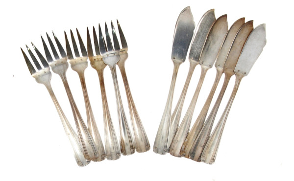 J.BRILLE Paris - 6 couverts à poisson en