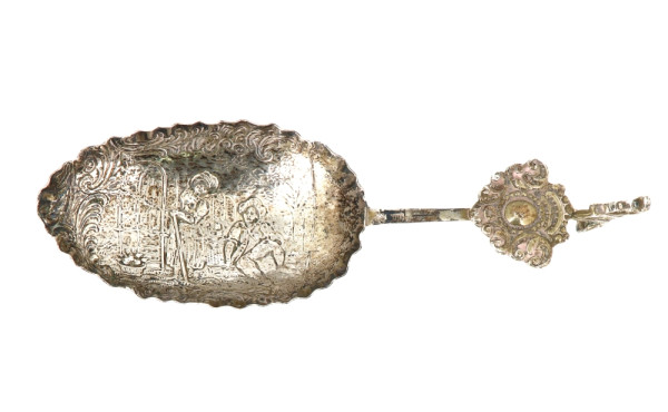 Cuillère teste-vin en argent, travail ét