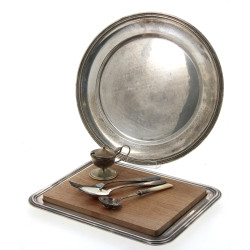 Lot de métal argenté : saleron anglais, 