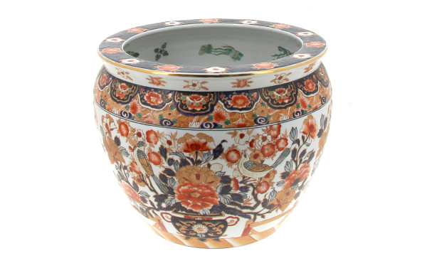 CHINE - Grand aquarium en porcelaine à d