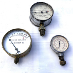 SNCF - 2 manomètres Bourdon 18Kg et Ets 