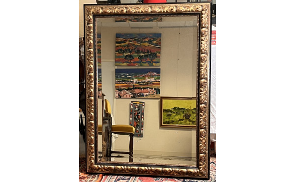 Important miroir biseauté de forme recta