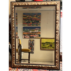 Important miroir biseauté de forme recta