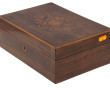 Coffret rectangulaire en placage et marq