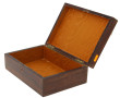 Coffret rectangulaire en placage et marq