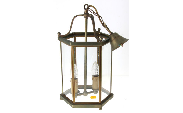 Lanterne en verre et laiton