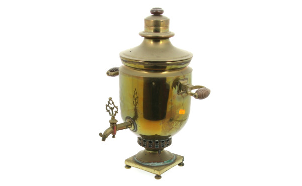 Samovar russe en laiton, H 47 cm (petits