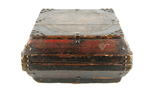 Grand coffret en bois et métal, origine 