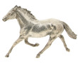 CHEVAL au trot, sujet en métal argenté, 