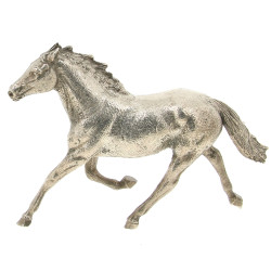 CHEVAL au trot, sujet en métal argenté, 